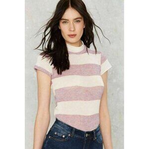 Nasty Gal After Party Start Me Up Striped Tee L